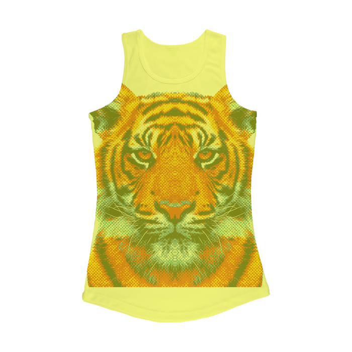 VIRGIN TEEZ Women Tank top Electric Yellow / XS Tiger - Colorful Animals Women Performance Tank Top