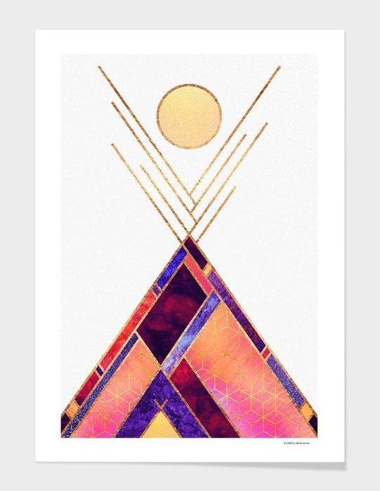 LUVD Framed Art Prints Tipi Mountain   Frame