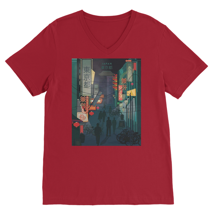 VIRGIN TEEZ Men T-Shirts Red / Unisex / S 東京都 (Tokyo) Premium V-Neck T-Shirt