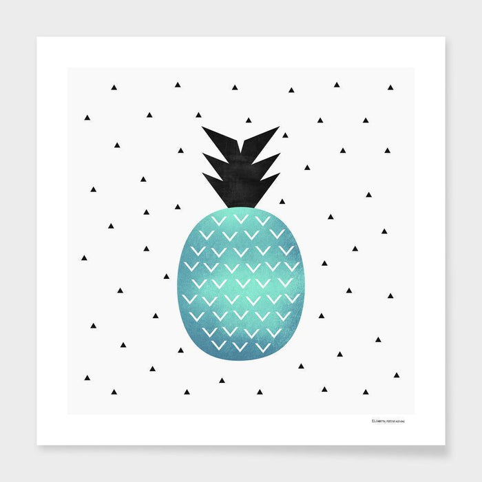 LUVD Framed Art Prints Turquoise Pineapple  Frame