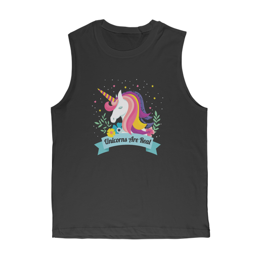 VIRGIN TEEZ Tank Top Black / Unisex / S Unicorns Are Real Premium Adult Muscle Top