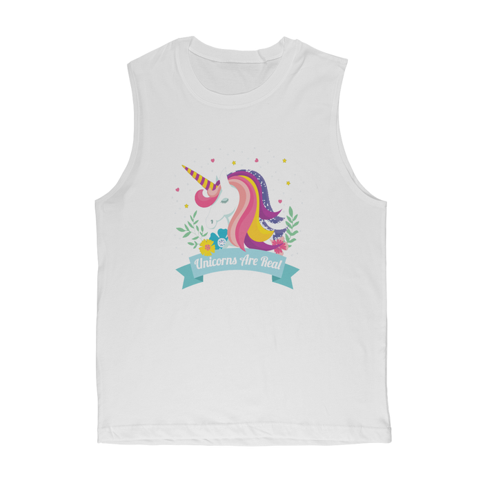 VIRGIN TEEZ Tank Top White / Unisex / S Unicorns Are Real Premium Adult Muscle Top