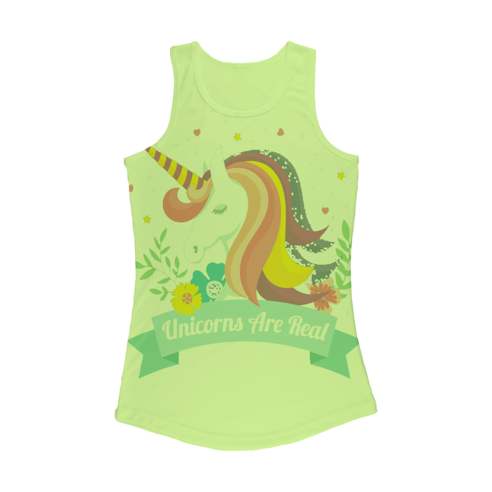 VIRGIN TEEZ Women Tank top Electric Green / XS Unicorns Are Real Women Performance Tank Top