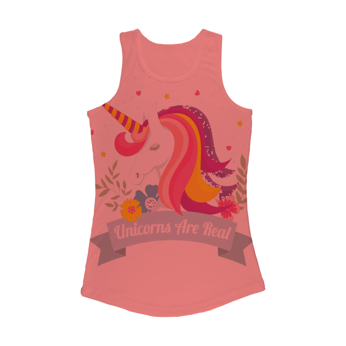 VIRGIN TEEZ Women Tank top Electric Pink / XS Unicorns Are Real Women Performance Tank Top
