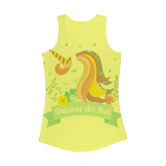 VIRGIN TEEZ Women Tank top Electric Yellow / XS Unicorns Are Real Women Performance Tank Top