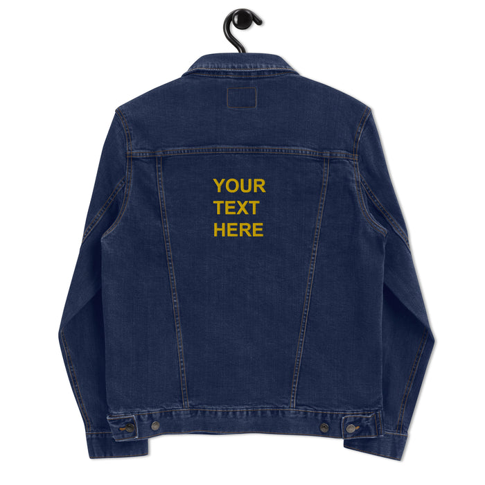 Personalized Embroidered Denim Jacket , Custom Denim Jacket, Embroidery With Your Own Text, Custom Unisex Denim jacket