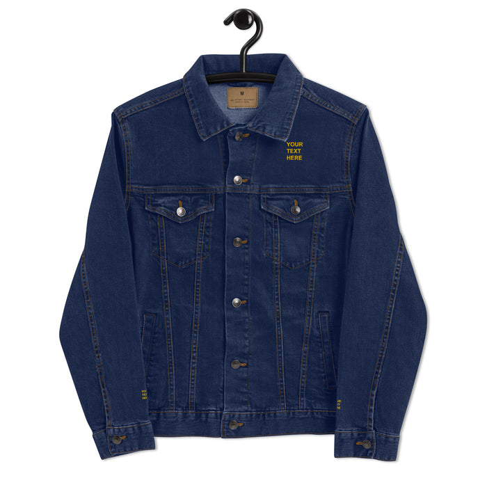 Personalized Embroidered Denim Jacket , Custom Denim Jacket, Embroidery With Your Own Text, Custom Unisex Denim jacket