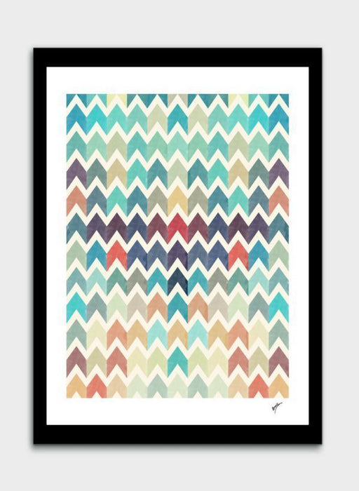 LUVD Framed Art Prints Watercolor Chevron Pattern II   Frame