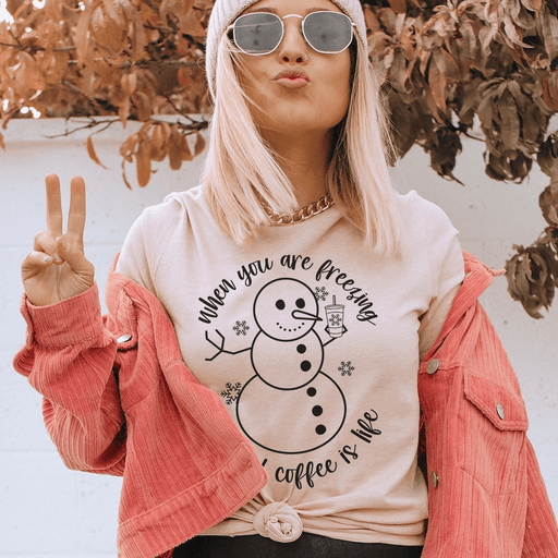 When You Are Freezing But Iced Coffee Is Life T-Shirt
