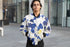 White daisies and blue cyclamens Bomber Jacket
