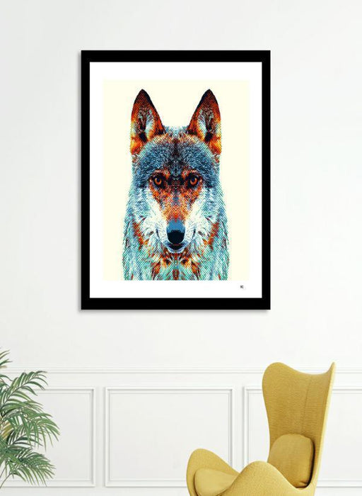 LUVD Framed Art Prints Wolf - Colorful Animals  Frame