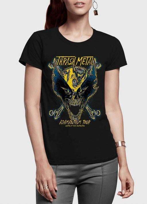 M Nidal Khan Women T-Shirt SMALL Wolverine Adamantium Half Sleeves Women T-shirt