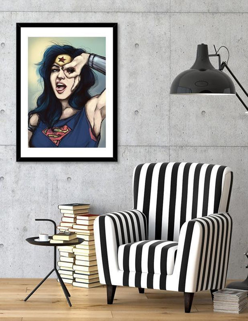 LUVD Framed Art Prints Wonder Woman Cosplay Frame