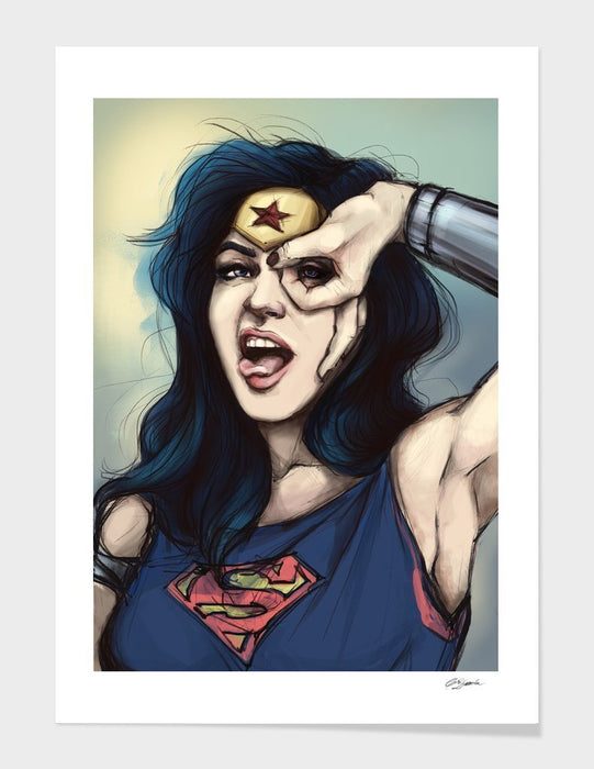 LUVD Framed Art Prints Wonder Woman Cosplay Frame
