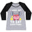 Virgin Teez  Baseball Tee Women's Tri-Blend Baseball Tee / small / Athletic Gray / Black WORKING MY SMALL MIGHT INTO ALL MIGHT - MY HERO ACADEMIA BASEBALL TEE