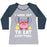 Virgin Teez  Baseball Tee Women's Tri-Blend Baseball Tee / small / Athletic Gray / Navy WORKING MY SMALL MIGHT INTO ALL MIGHT - MY HERO ACADEMIA BASEBALL TEE