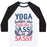 Virgin Teez  Baseball Tee Unisex Classic Baseball Tee / x-small / White/Black YOGA HELPS ME PUT THE ASS IN SASSY UNISEX CLASSIC BASEBALL TEE