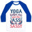 Virgin Teez  Baseball Tee Unisex Classic Baseball Tee / x-small / White/Blue YOGA HELPS ME PUT THE ASS IN SASSY UNISEX CLASSIC BASEBALL TEE